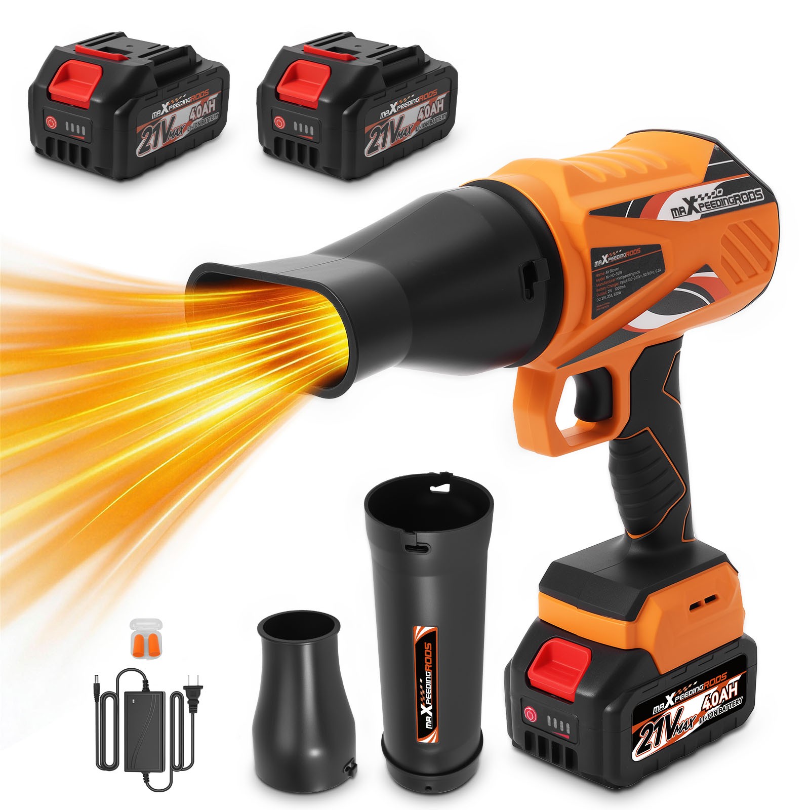 Cordless Leaf Blower 21V 4000mAh Brushless Motor 550 CFM Variable Speed