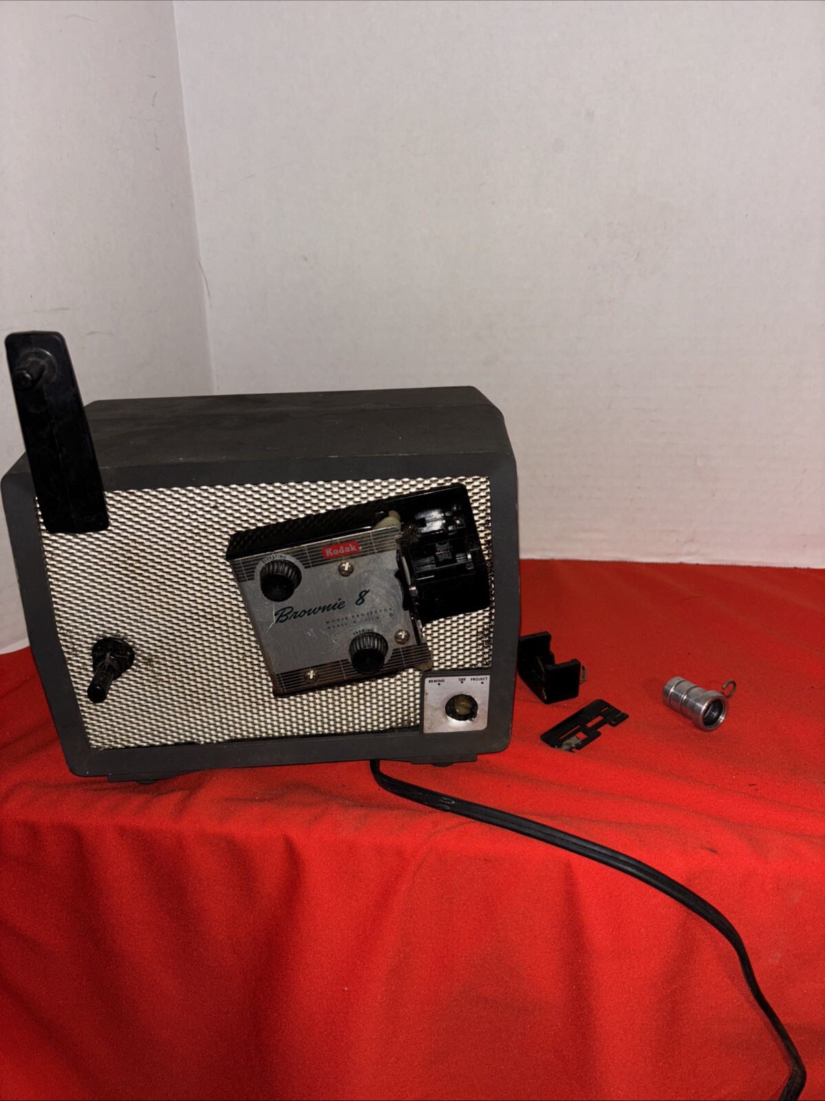 Kodak Brownie 8 Movie Projector, model 10 -F1.6- 1950's NOT working