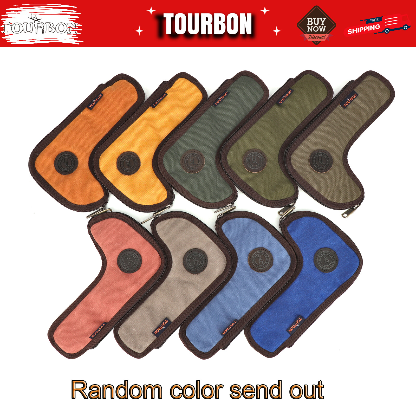 TOURBON Hunting Rifle Bolt Holder Storage Carry Pouch Bolts Bag Random Color