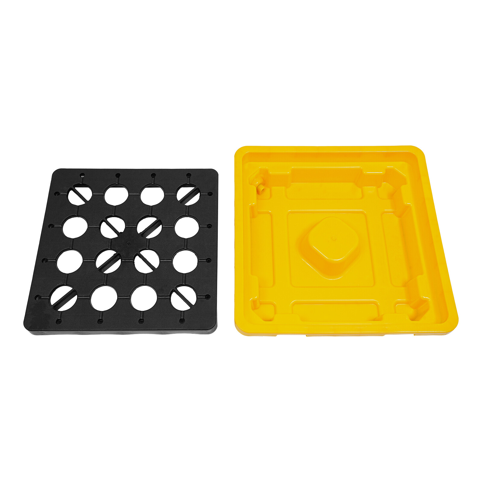 Leak Containment Platform, Overflow Containment Tray, Yellow and Black -