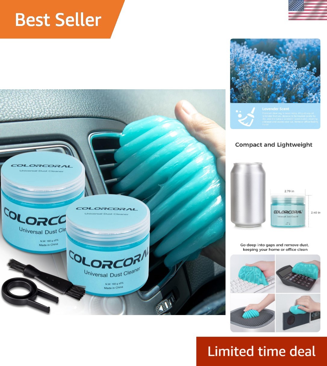 2Pack Car Cleaning Gel Universal Dust Cleaner for Car Vent Keyboard Cleaning ...