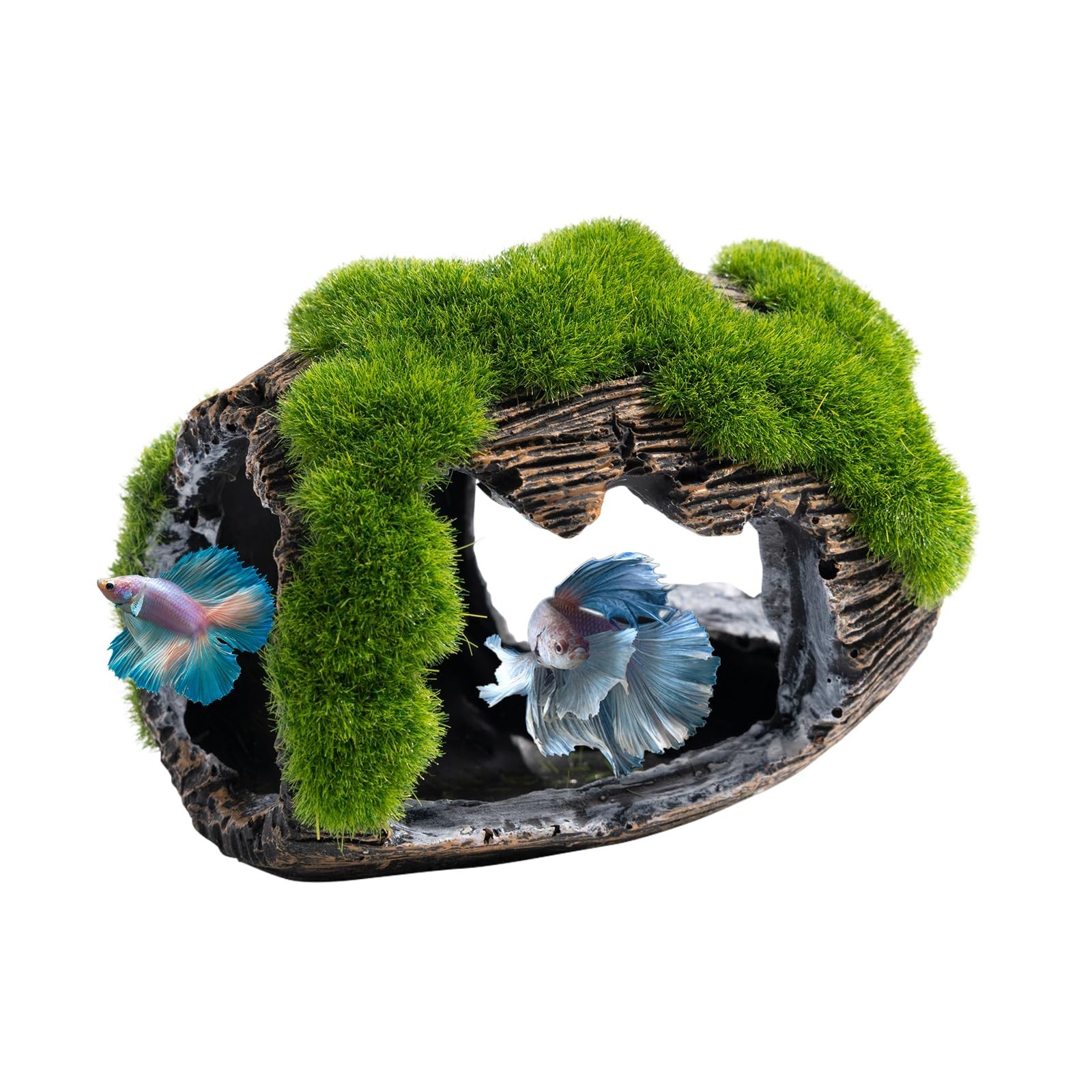 Betta Broken Barrel Decor Fish Tank Accessories, Resin Fish Hide Cave Aquarium D