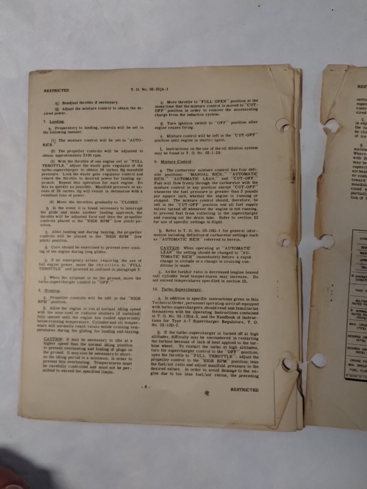 Wright Aircraft Engine & Associated Models R-3350-13, 21,23 Operation Instruct.