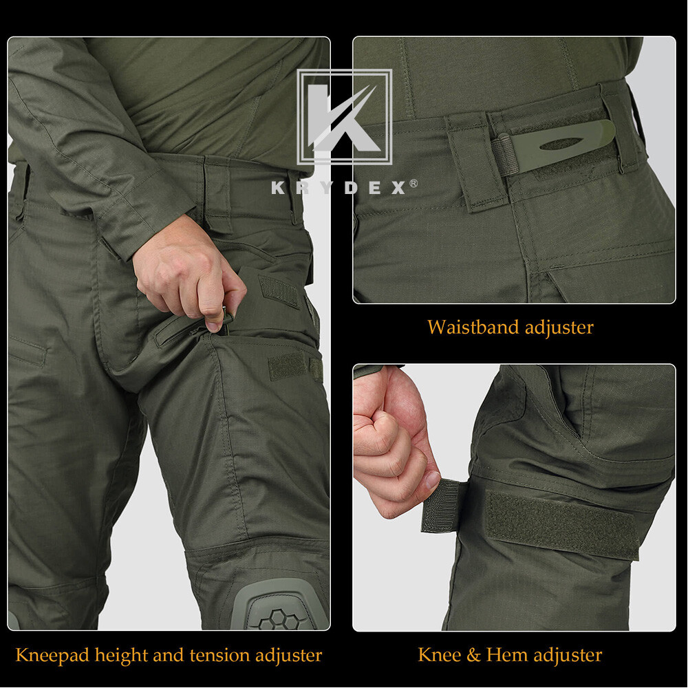 KRYDEX Gen4 Combat Uniform Tactical BDU Shirts & Pants Elbow / Knee Pads Green