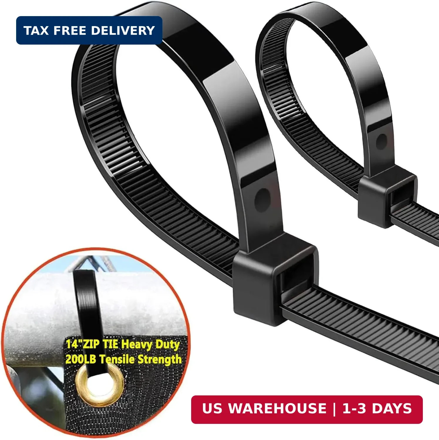 Zip Ties Heavy Duty, Large Zip Ties 14"with 200 lbs Tensile Strength,Long Zip Ti