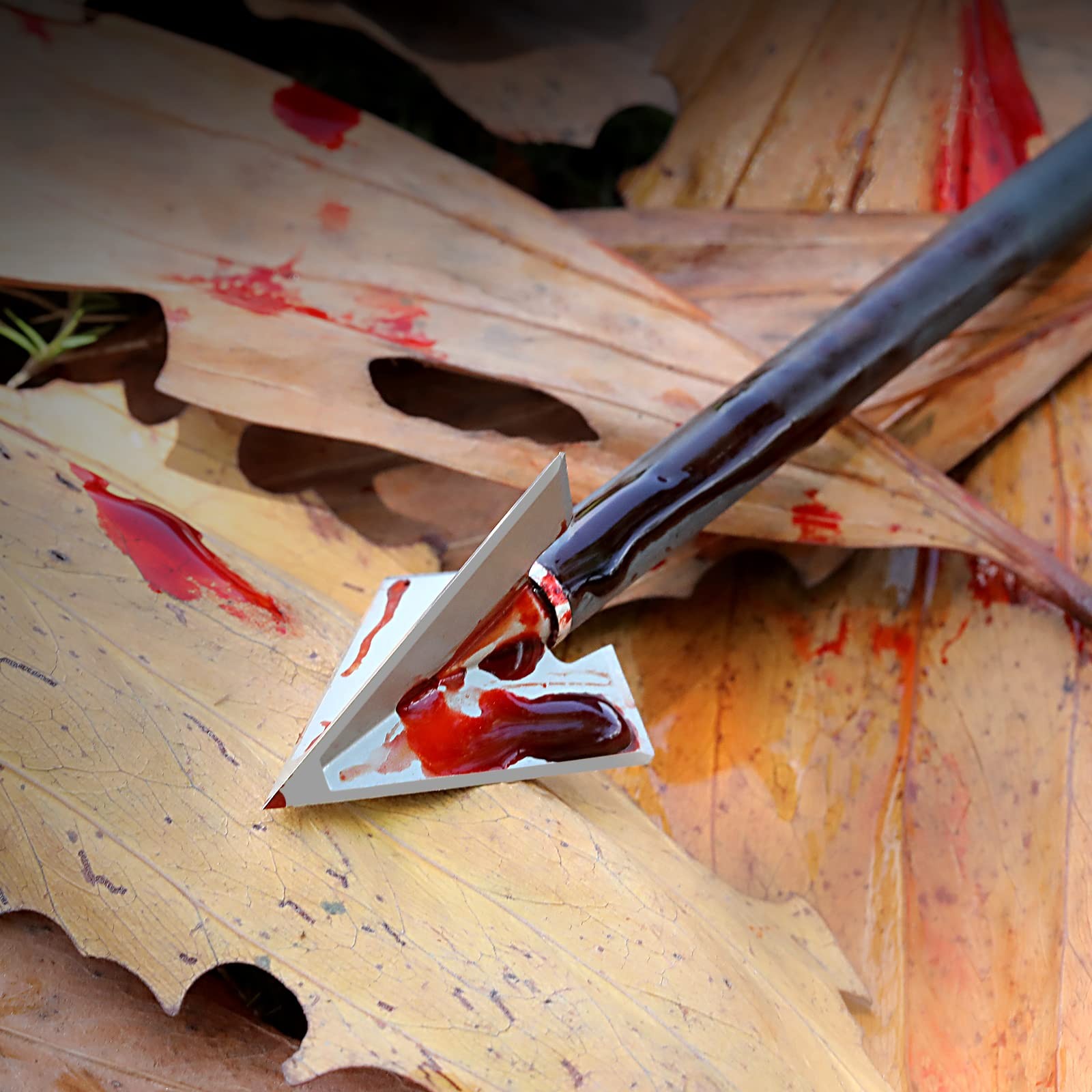 DEEPOWER 31 inch 100% Carbon Arrows with Fixed Blade Broadhead and black