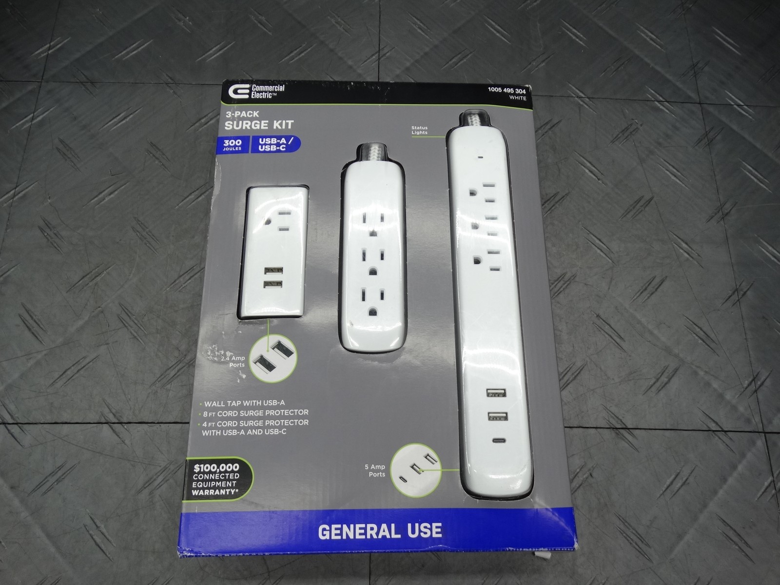 Commercial Electric Multiple Outlet and Wall Mounted Surge Protector Kit 3-Pack