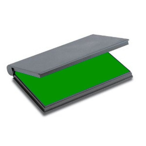 Green Stamp Pad, Size 1 (2.5x4.375", 70x110mm) Felt Surface, Shiny Brand
