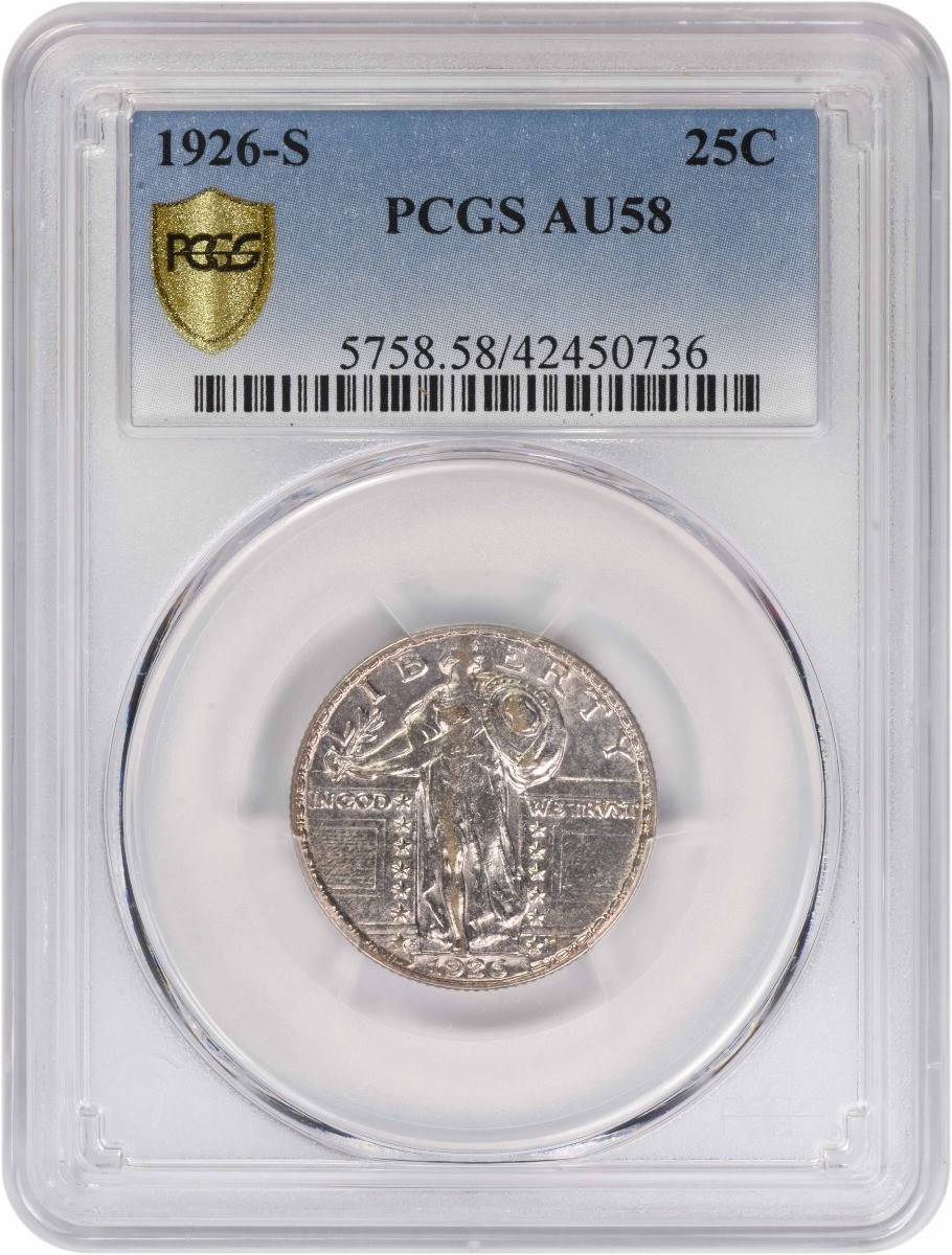 1926-S Standing Liberty Silver Quarter AU58 PCGS