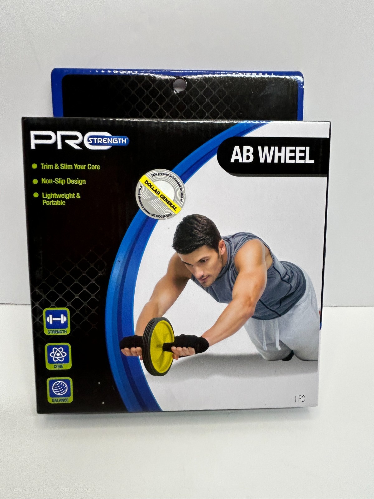 Pro Strength ab roller wheel fitness workout - New sealed. Yellow-