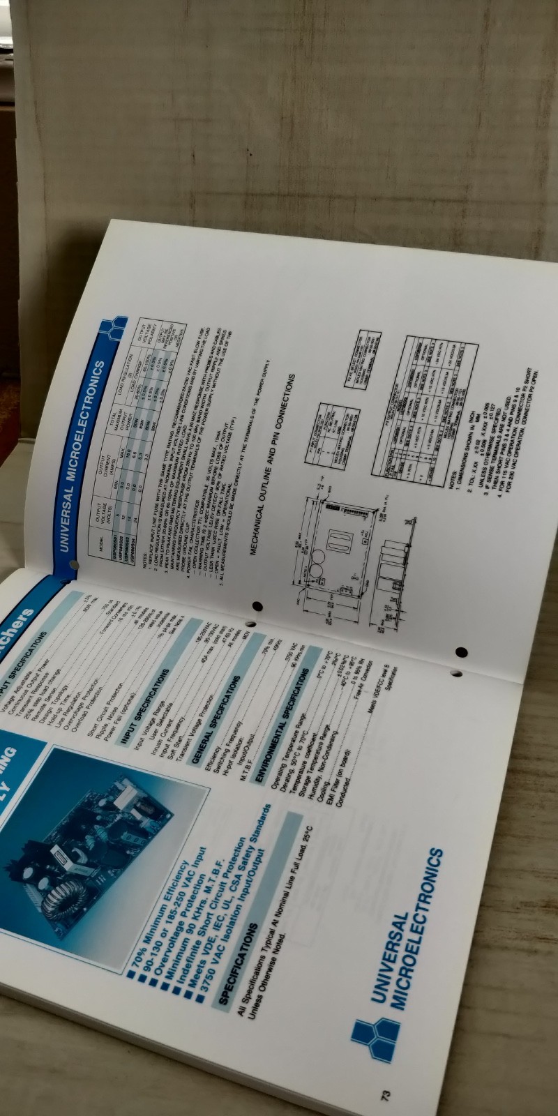 1993 UNIVERSAL MICROELECTRONICS catalog DC-DC convertors AC-DC power supply C3