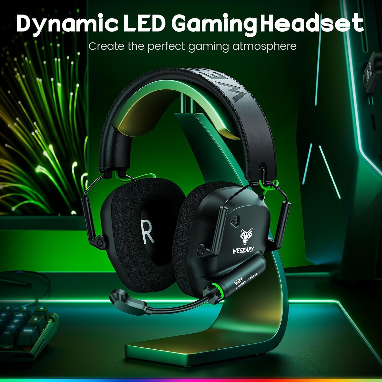 Wireless Gaming Headset for PC, PS5, PS4, Switch & Mac, Dual-Mode 2.4GHz & Bl...