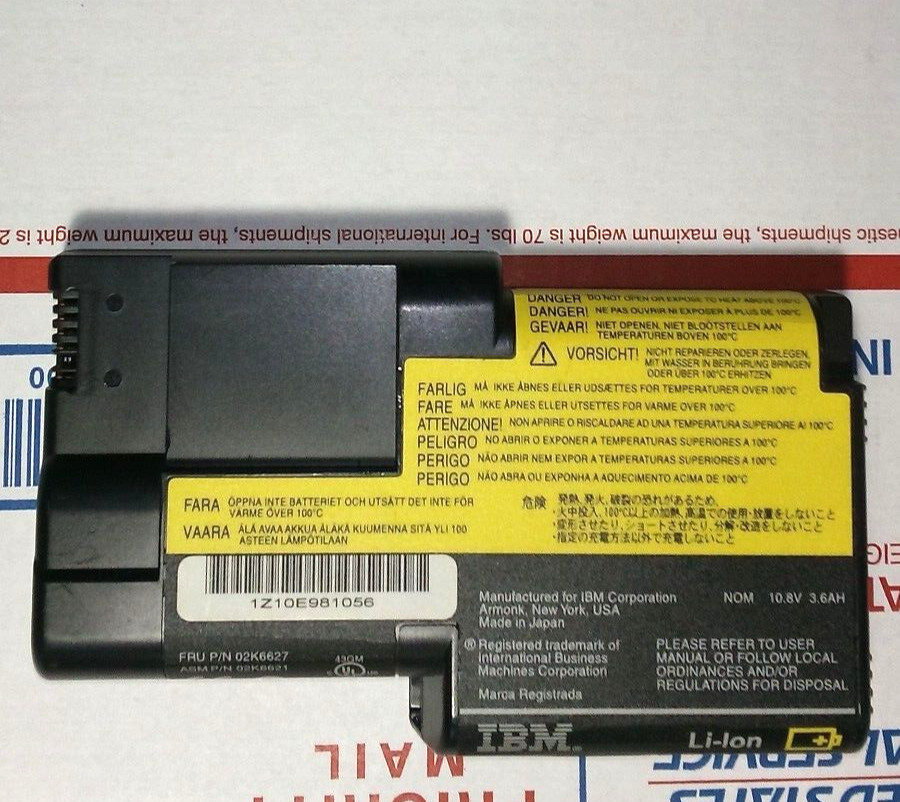 IBM ThinkPad T20 T21 T22 T23  Battery For Parts Refurbishing  FRU: 02K7026 ,27