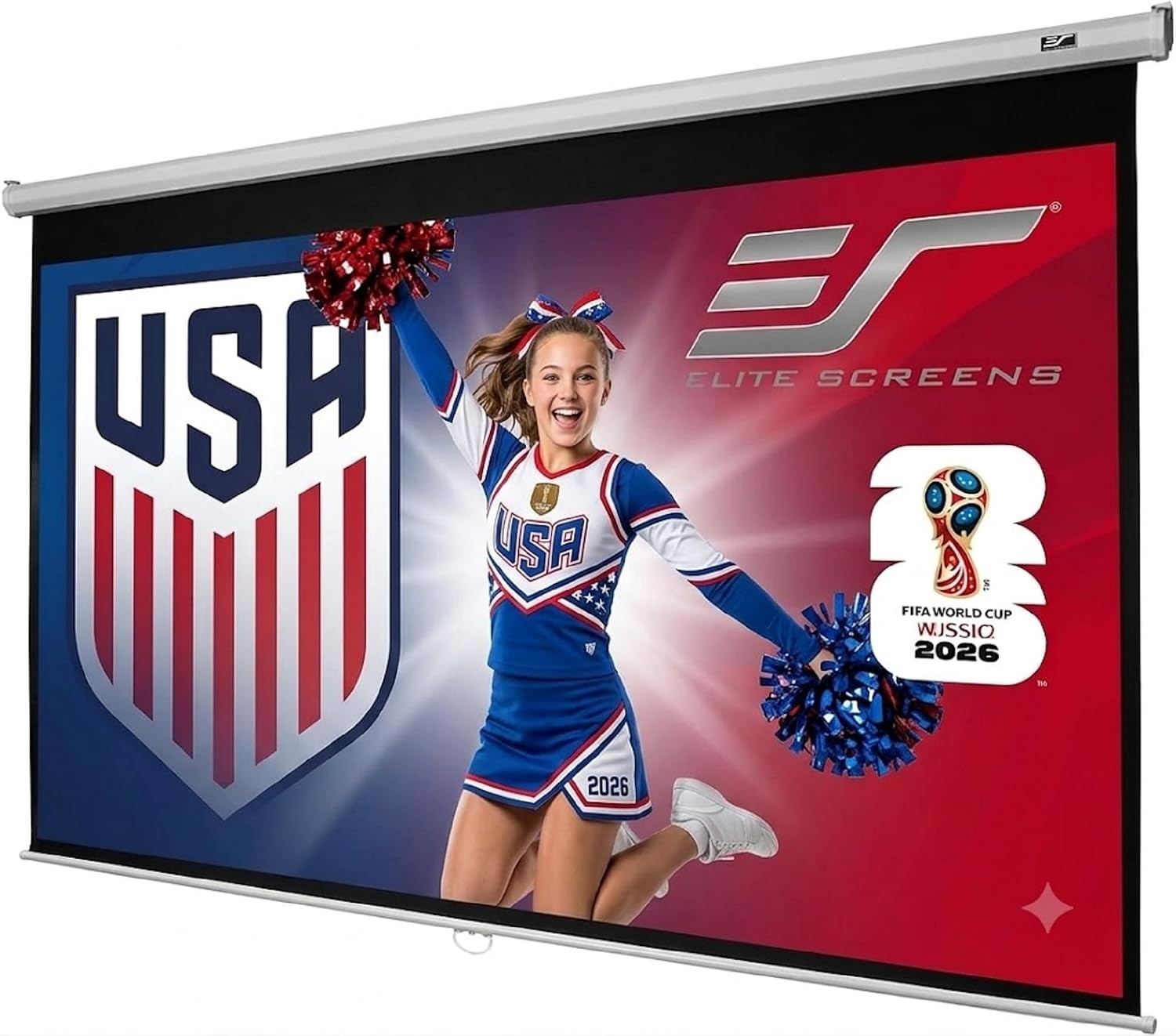 100 Inch Manual Pull Down Projector Screen 16:9 Diagonal Manual Projector Screen