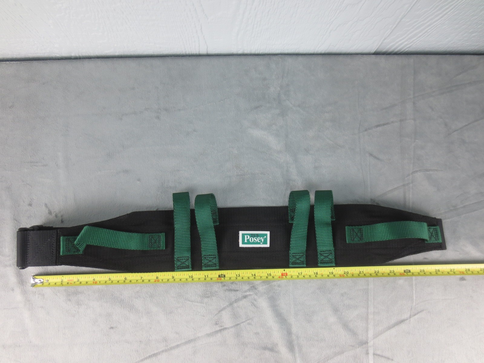 Posey 6537Q Six-Handle Quick Release Nylon Gait Belt 55" Adjustable Green/Black