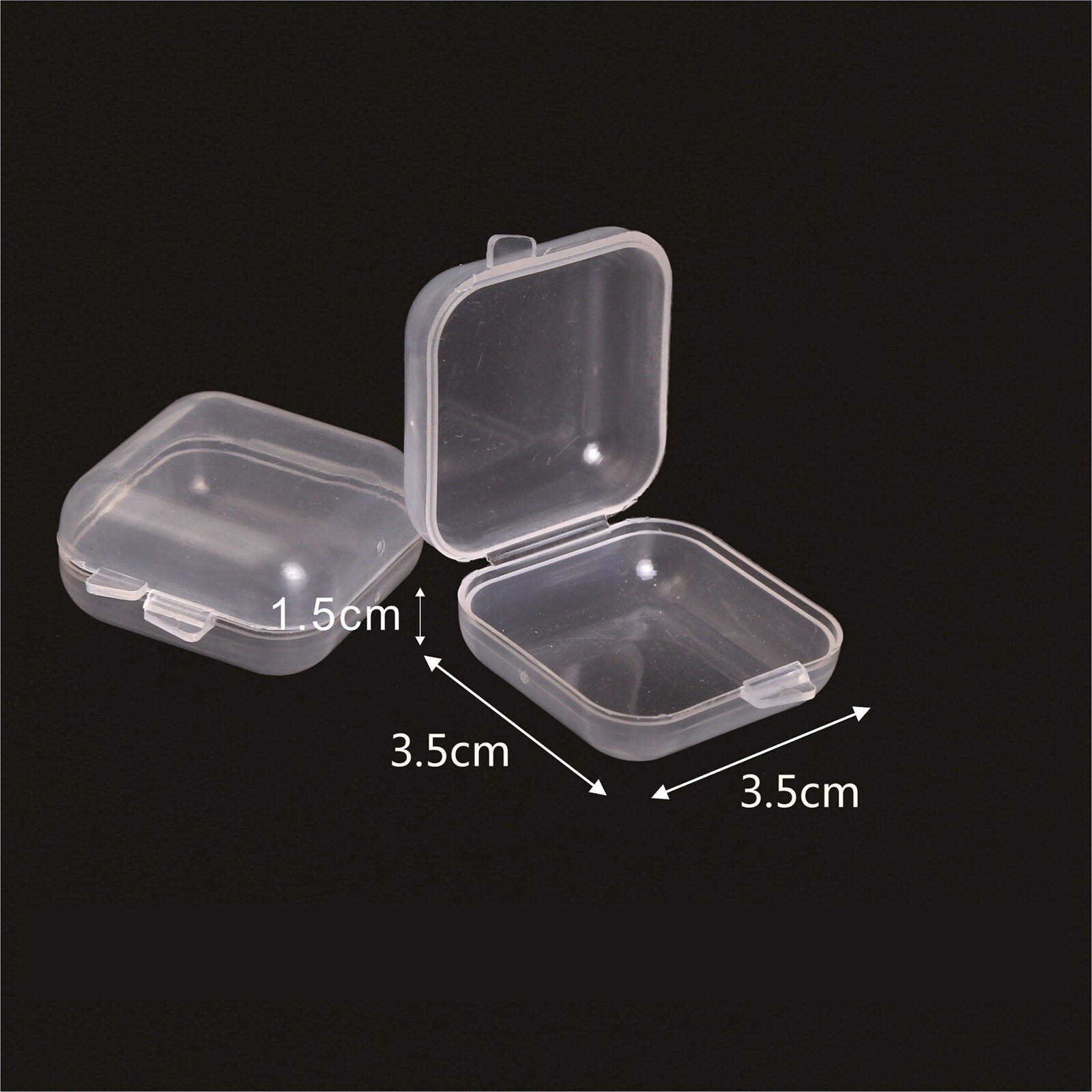 20pcs Mini Clear Plastic Small Box Jewelry Earplugs Empty Storage Case Organizer