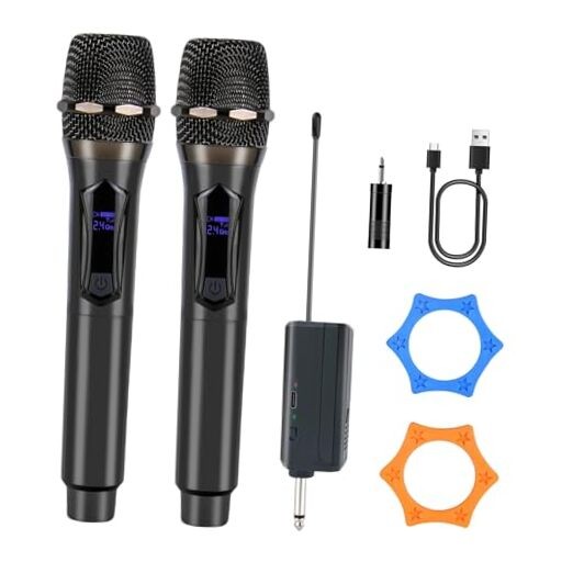 Wireless Karaoke Microphone dynamic Mic Up160ft range handheld plug-and-play