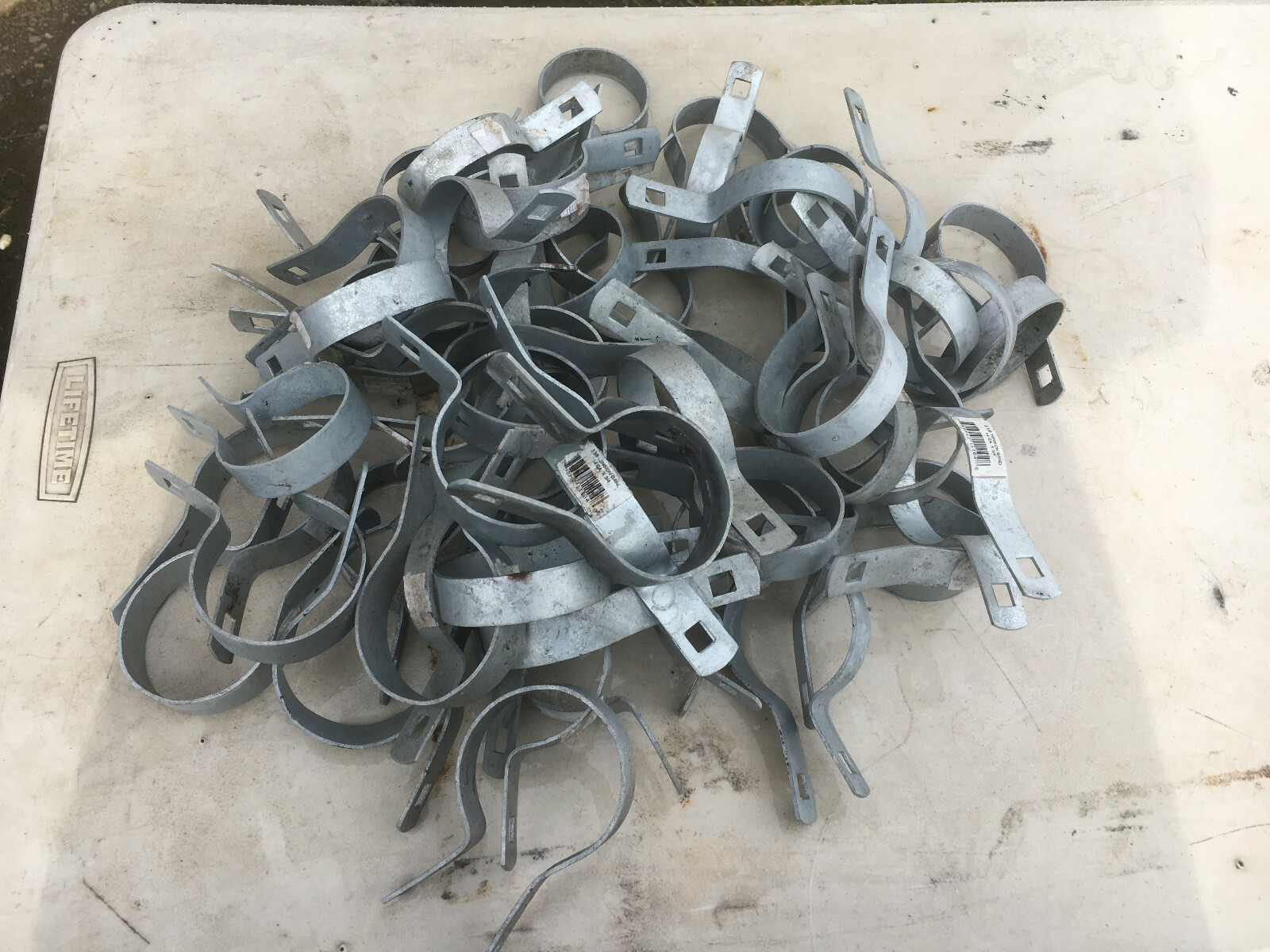 BUTW chain link fence hardware clamps hinges ends tops etc - LOCAL PICKUP ONLY