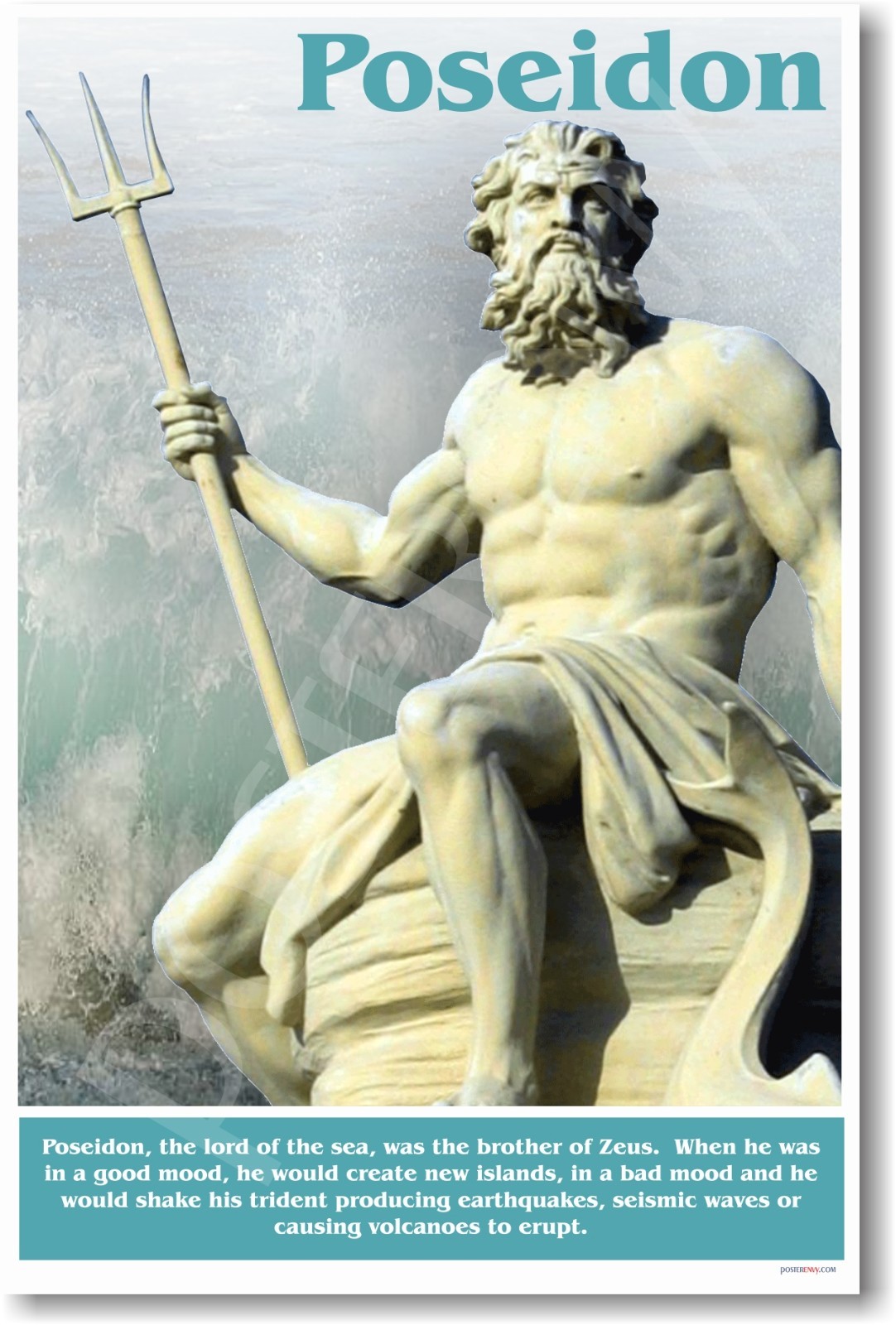 Ancient Greece - Poseidon - Social Studies - NEW POSTER