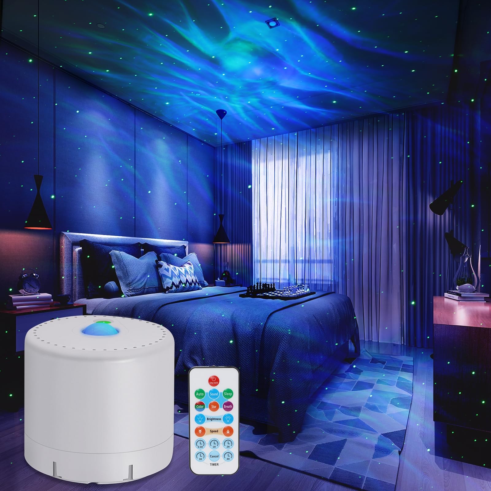 Galaxy Projector, Bedroom Star Projector, with Remote Control and Timer