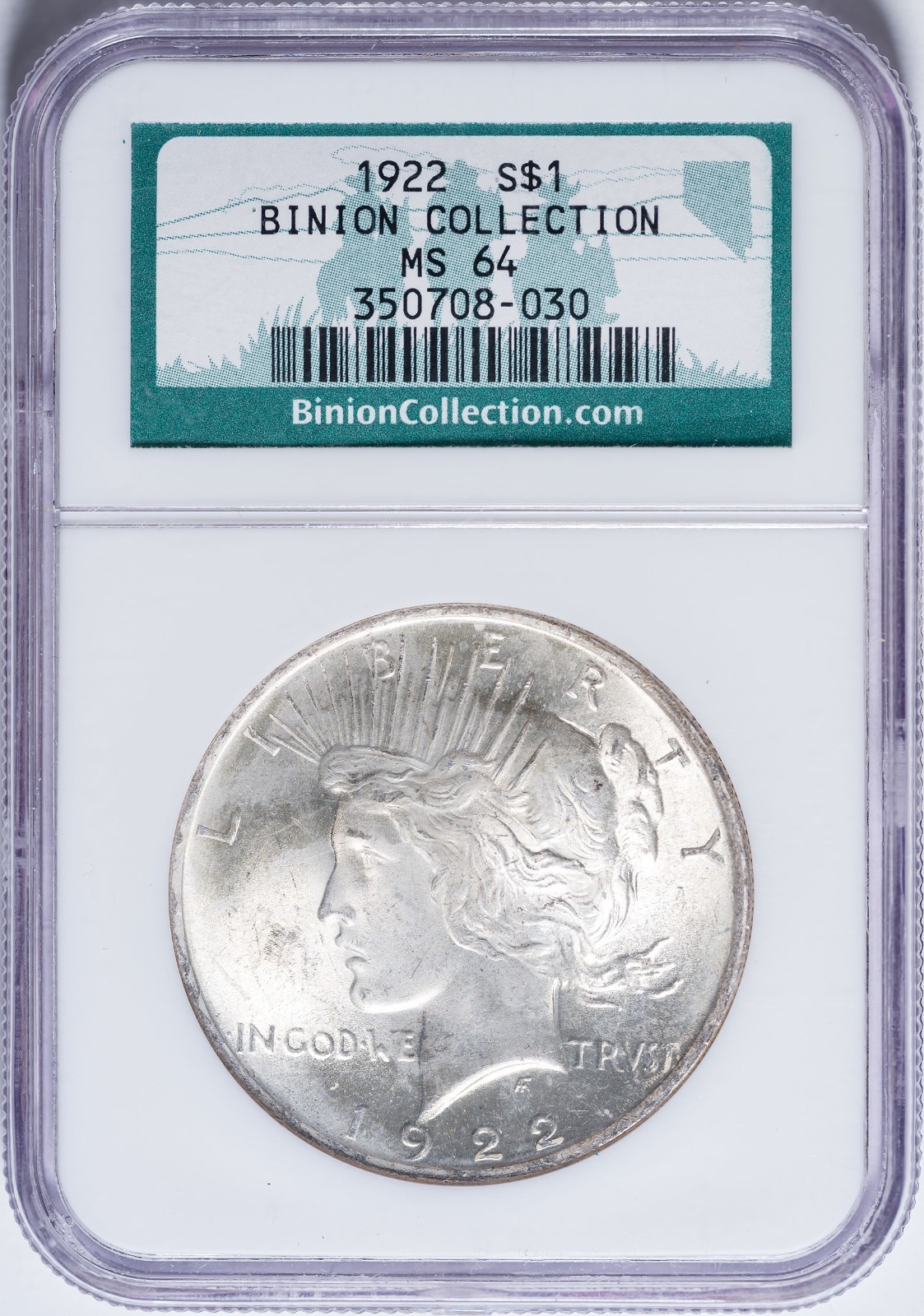NGC MS-64 1922 Peace Dollar