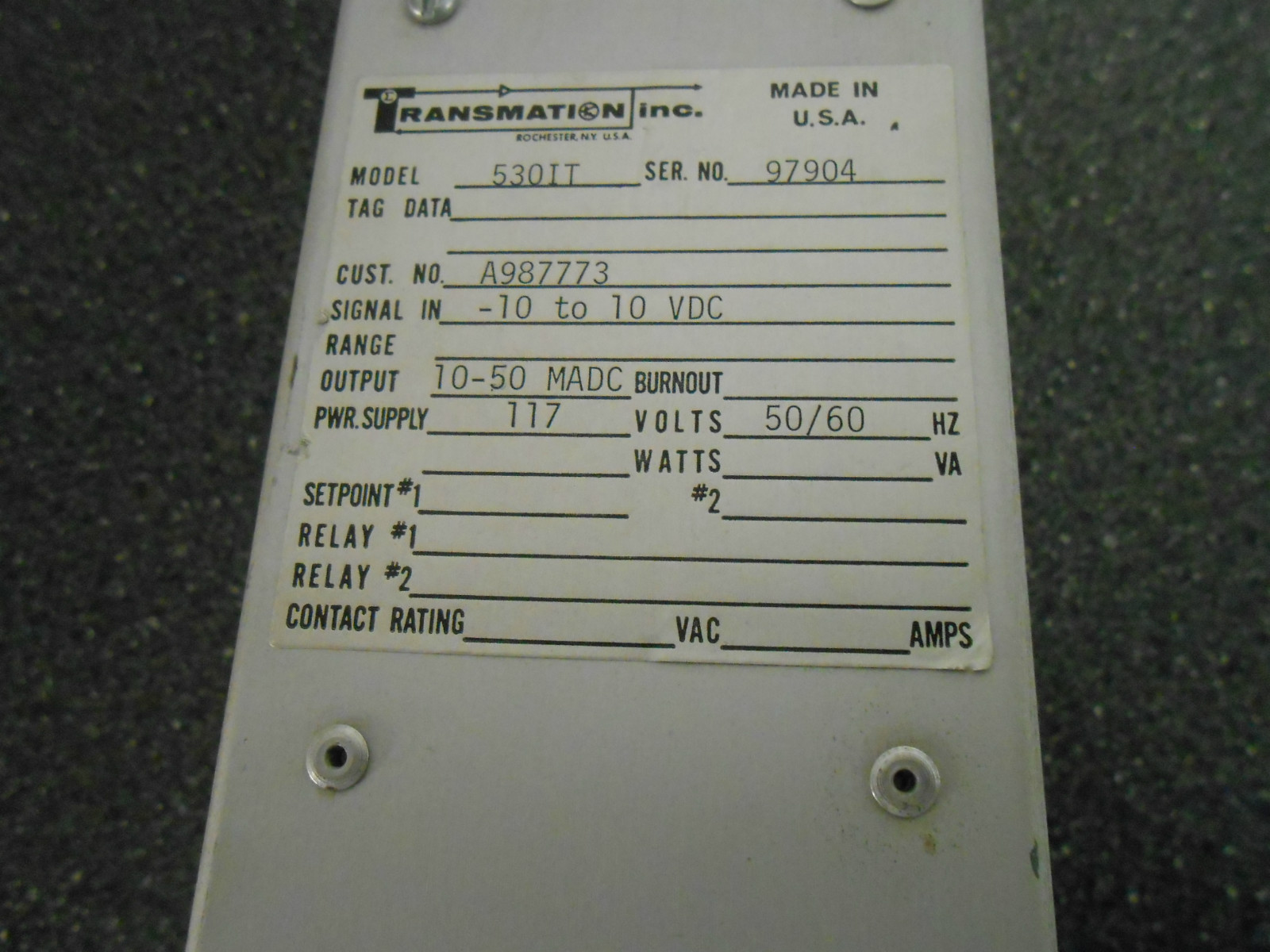 TRANSMATION ISOLATED TRANSMITTER 530IT