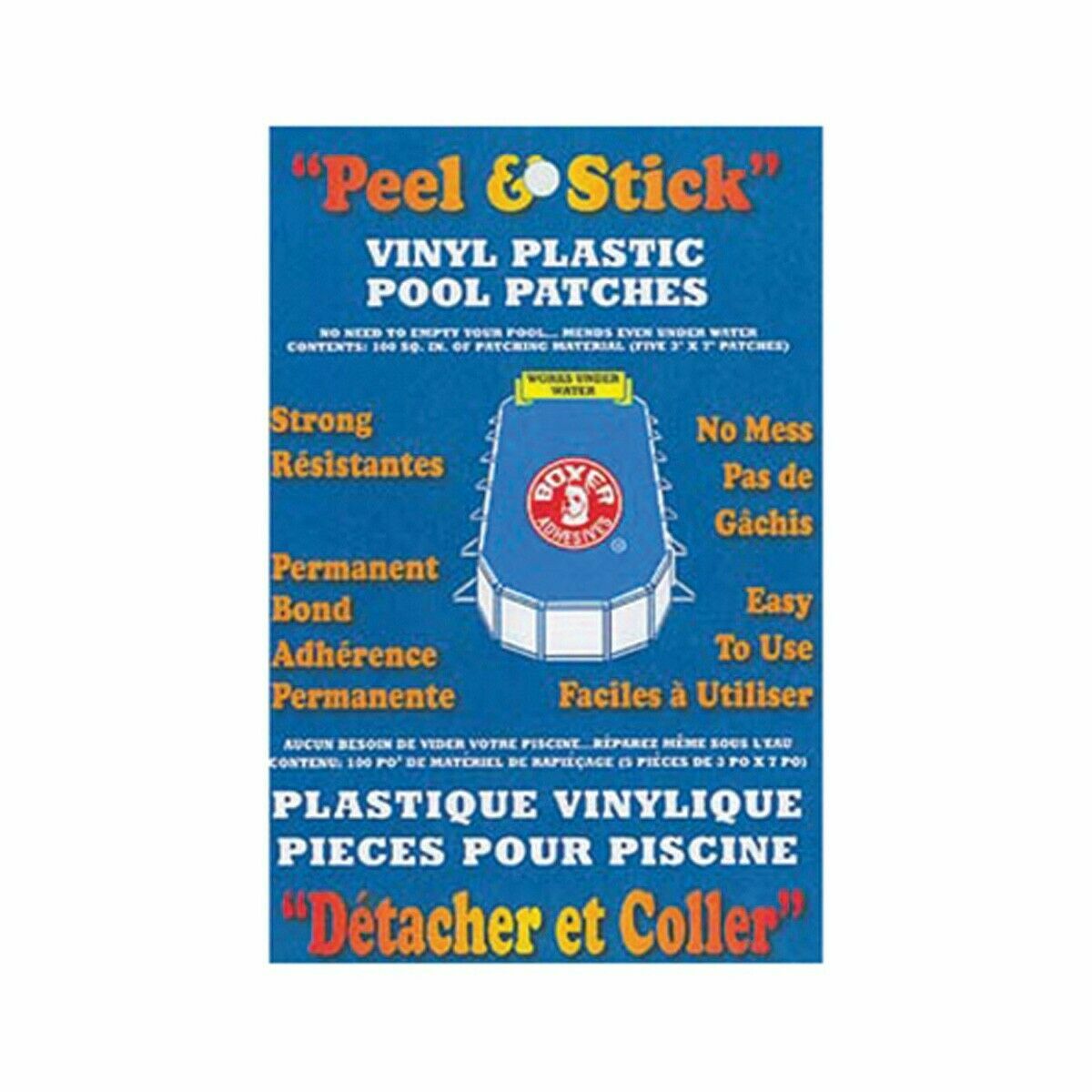 Brand New! Boxer Adhesives Peel & Stick Vinyl Plastic Pool Patch (100 sq. in)