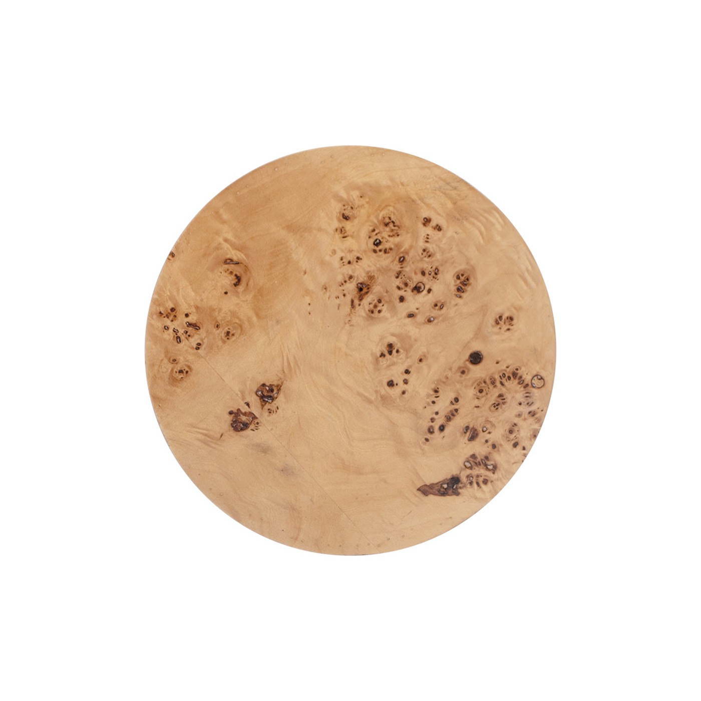 Nebula 29.5" Burl Accent Pillar Side Table with Warm Natural Brown Solid Wood