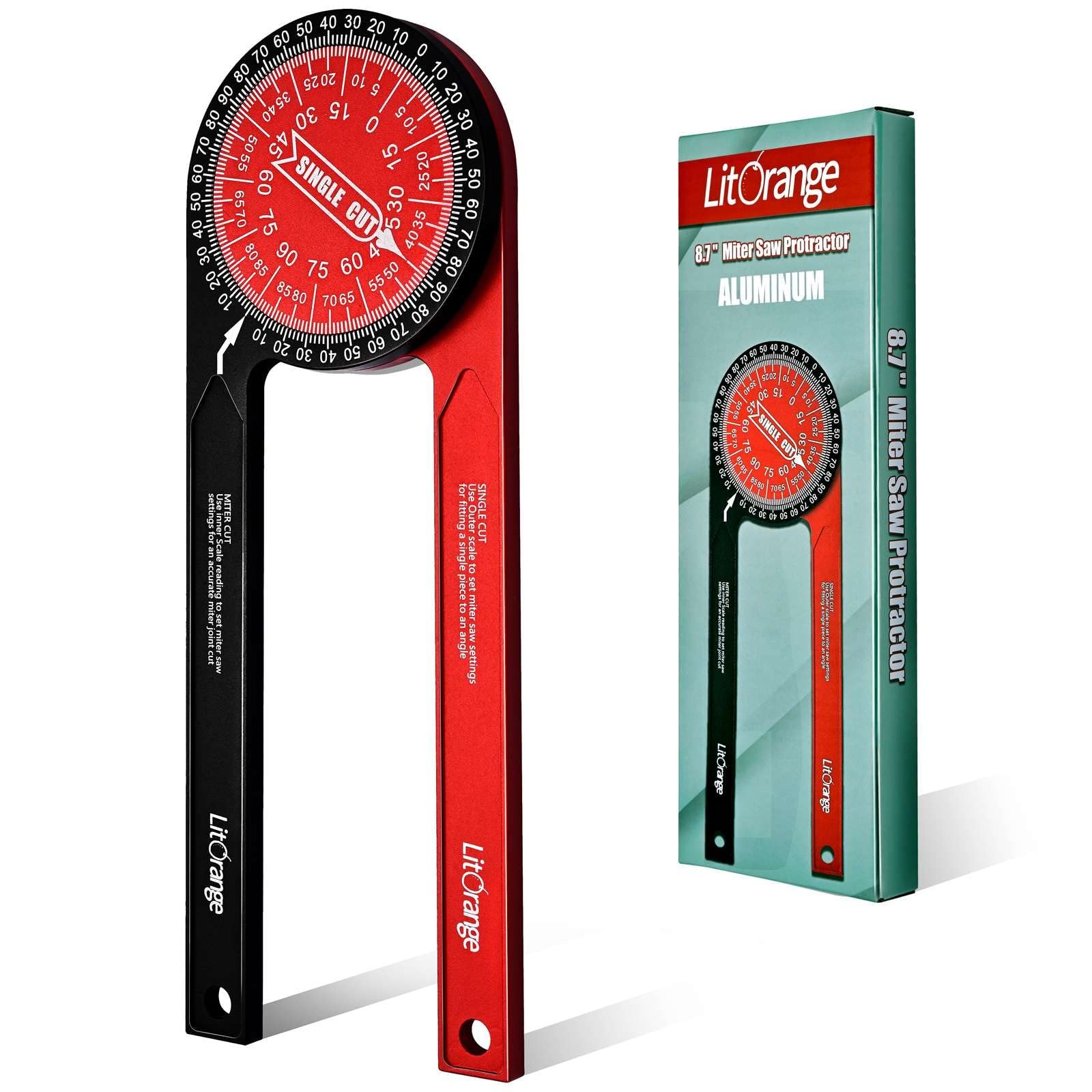 Aluminum Miter Saw Protractor Plus | 8.7-Inch Angle Finder Featuring Precisio...