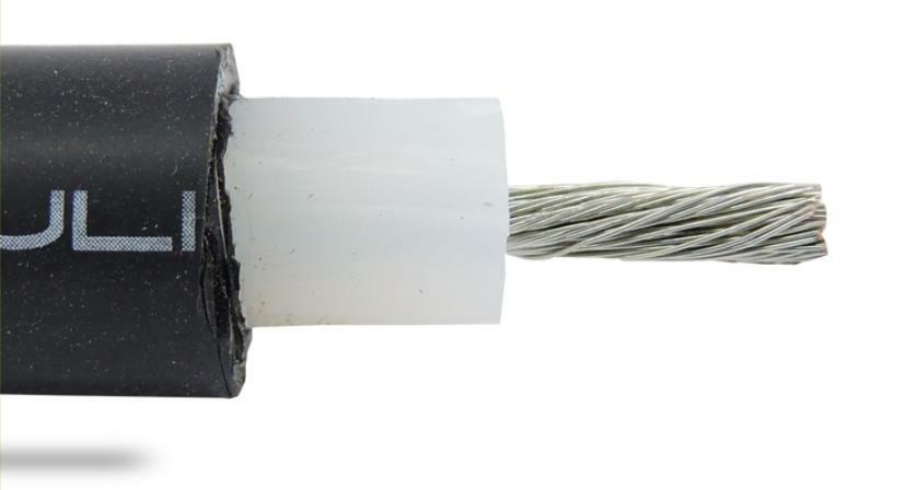 1x Cable 1M OD 13mm 150KV 2.5mm² (~13AWG) DC High Voltage/Temperature 200°