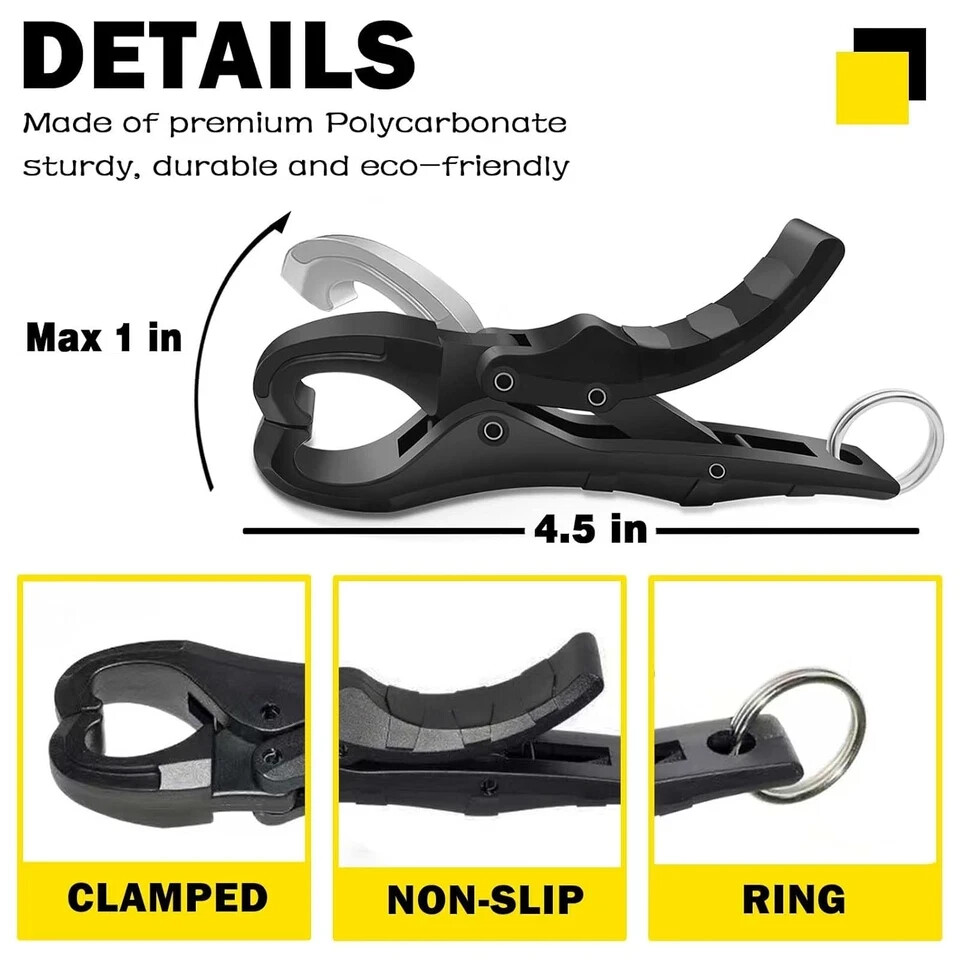 4.5'' Fish Lip Gripper, Digital Scale Hook Non-Puncture Replacement Clamp - 2