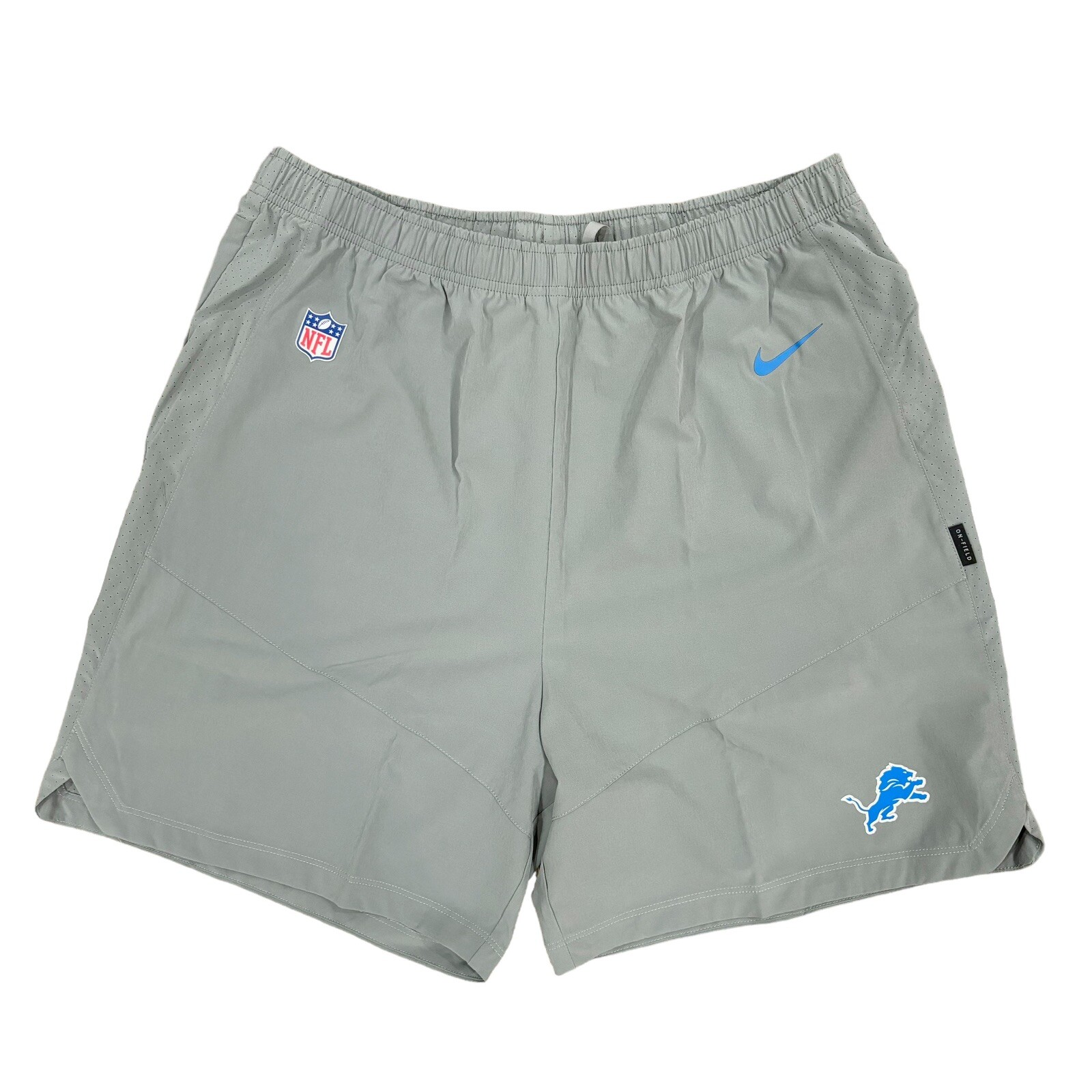 Nike OnField Detroit Lions Practice Sideline Athletic Shorts PE, Size XL NWT