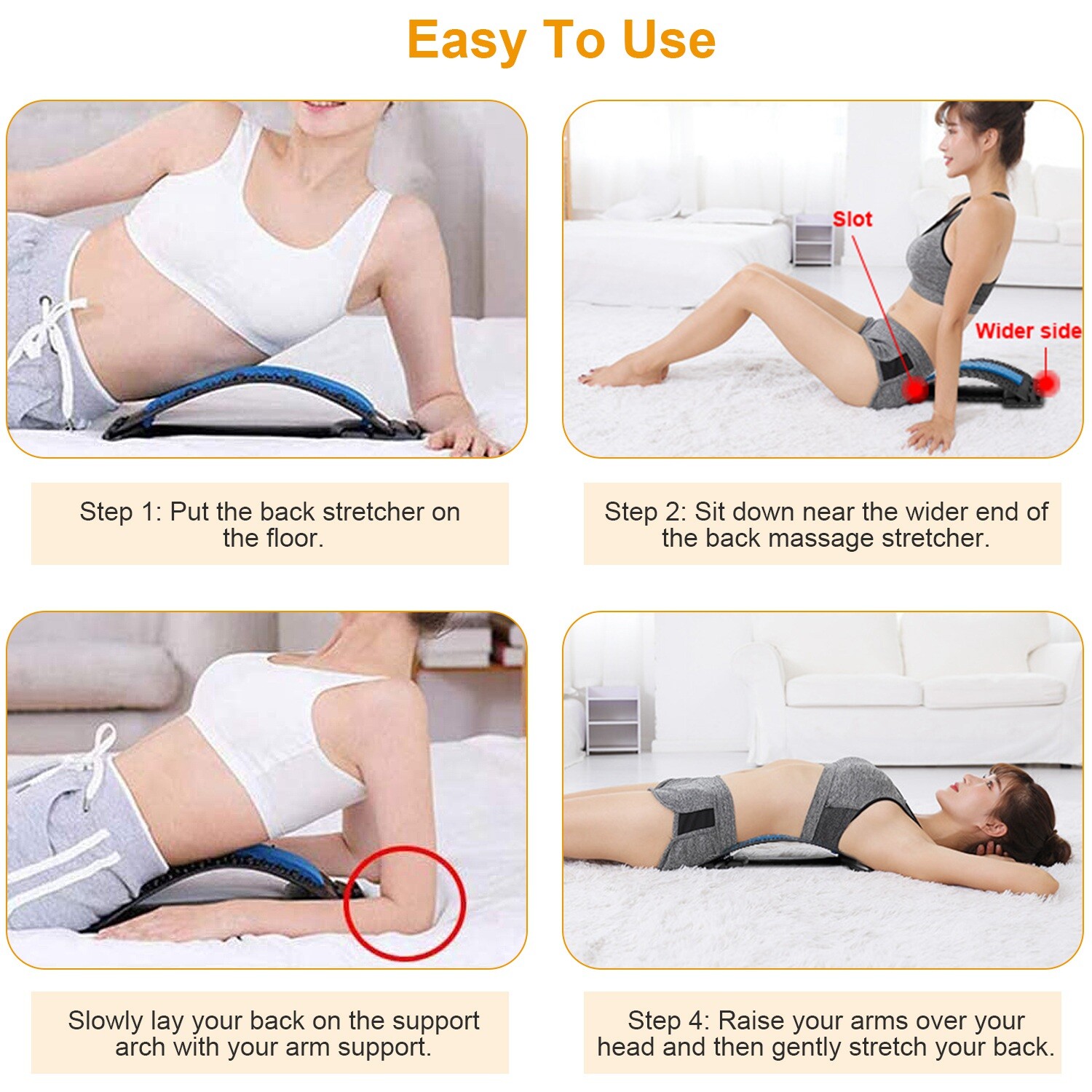 Magic Back Support Stretcher Posture Massager Lumbar Spine Extender Portable New