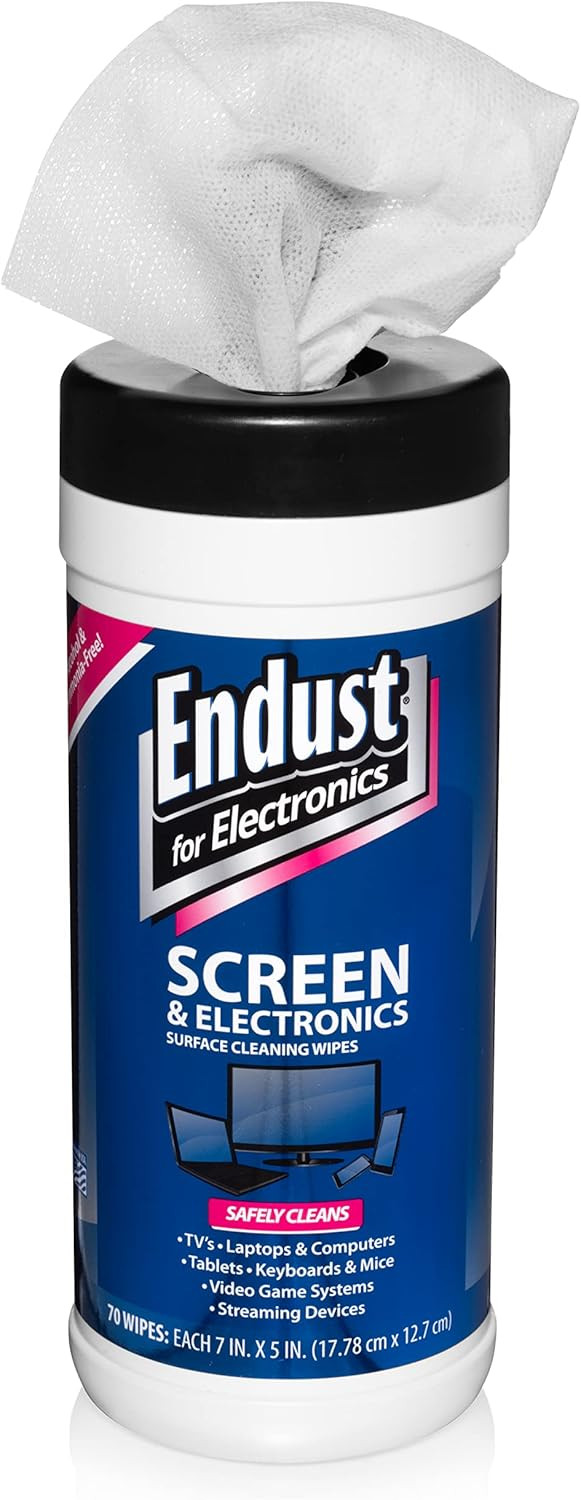 Endust Electronics Cleaning Wipes 70 Count Streak Free Screen Cleaner Wipes