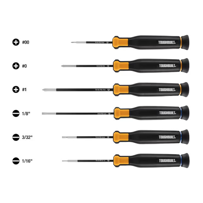 TOUGHBUILT 6 Pc. Precision Screwdriver Set with Magnetism