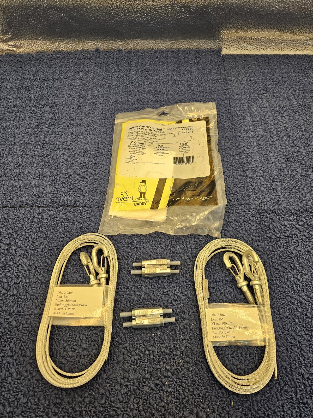 (QTY 2) nVent CADDY SLK2YH500L3R2 Speed Link SLK w/ Y-Hook 9.9' L 19.6" Y-Length