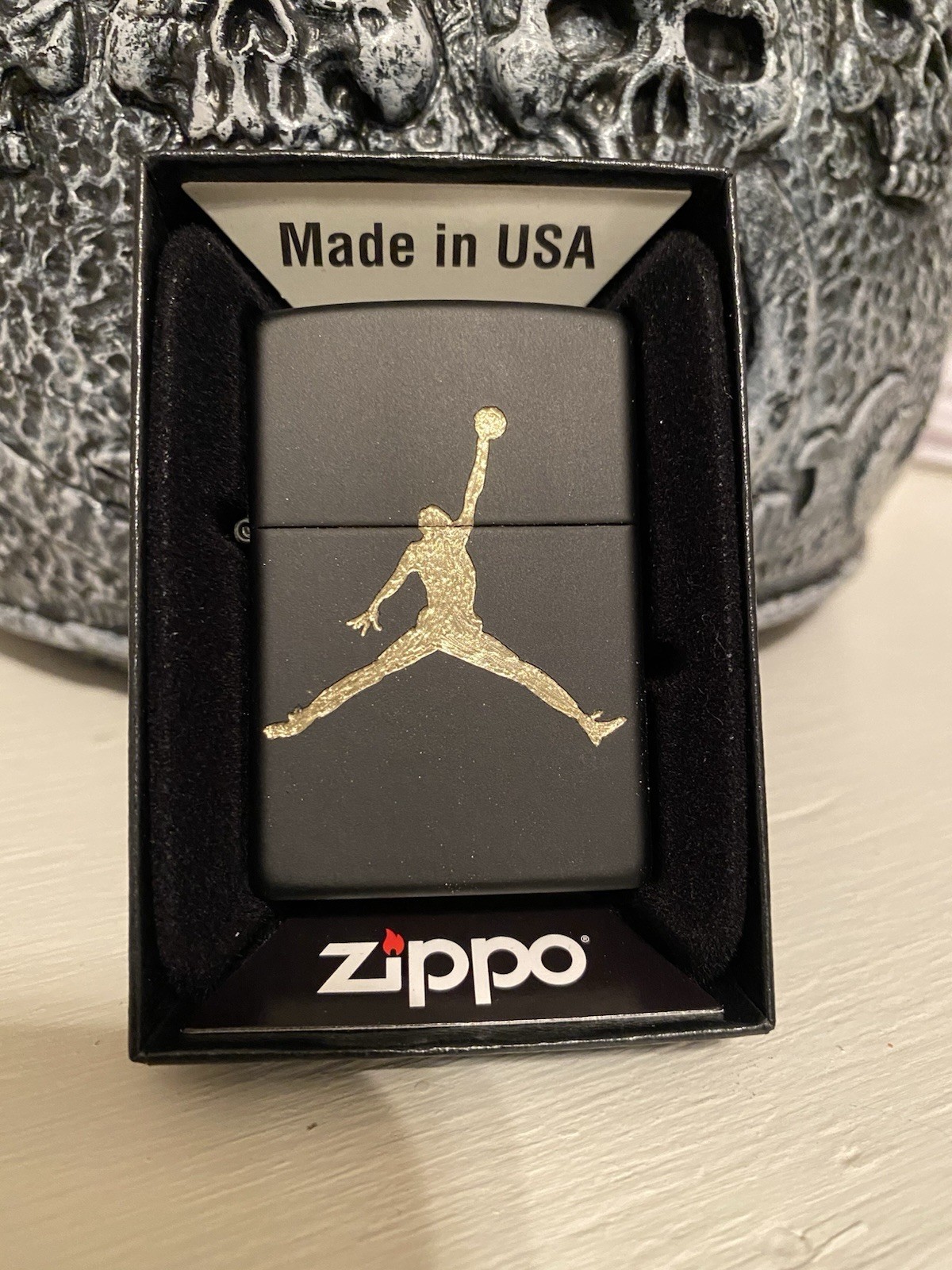 1-Jordan Logo On A Black Zippo Lighter