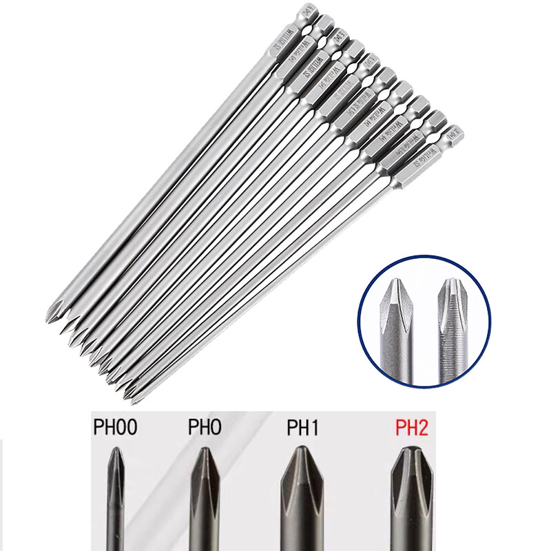 Electric Bits For Screwdriver Set S2 Ph2 L50-l150 Drill Magnetic Bit Torque S1/4