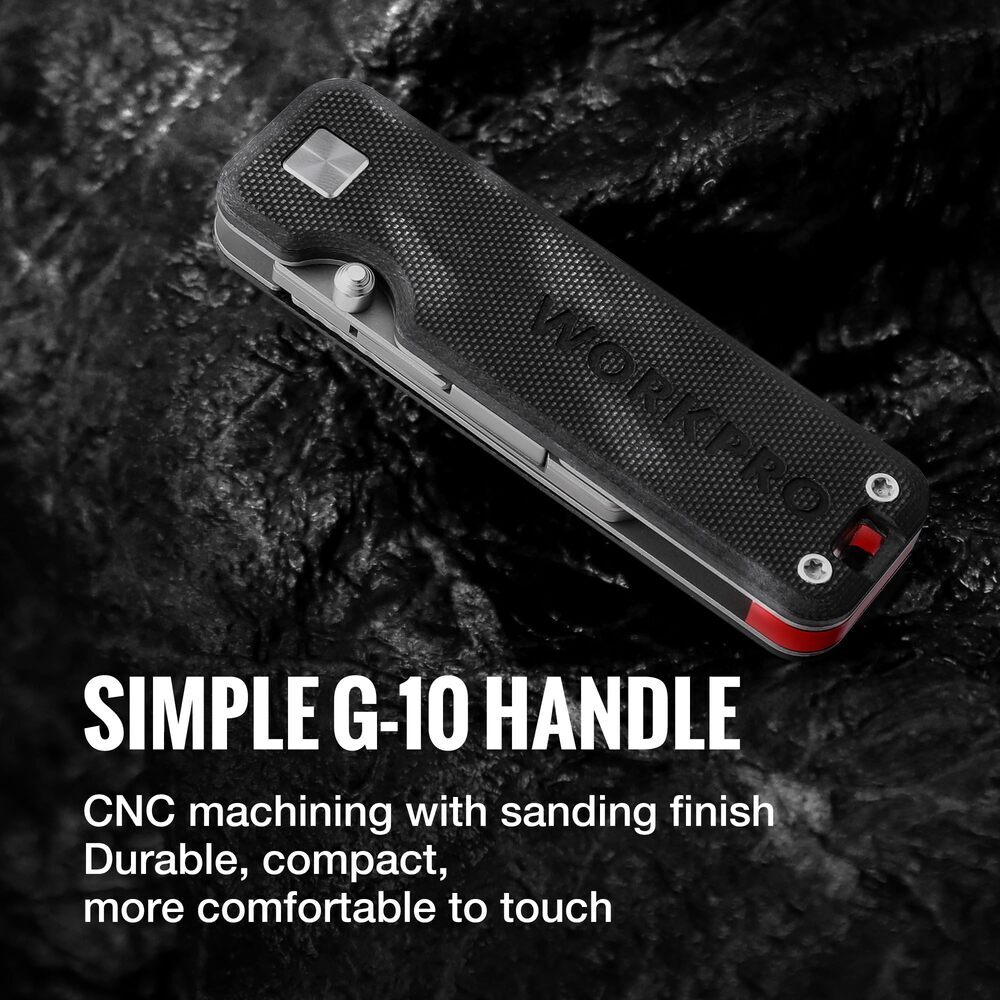 WORKPRO Titanium Folding Utility Knife CNC Unibody Box Cutter Quick Change Blade