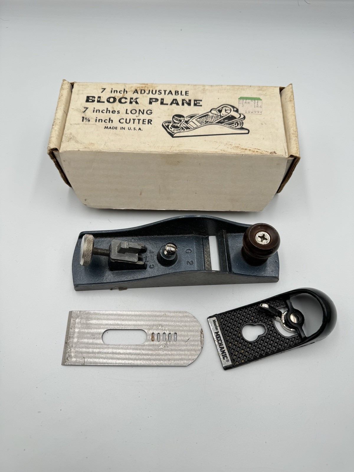 Master Mechanic 7” Adjustable Block Plane w/ Box – Vintage Hand Tool USA