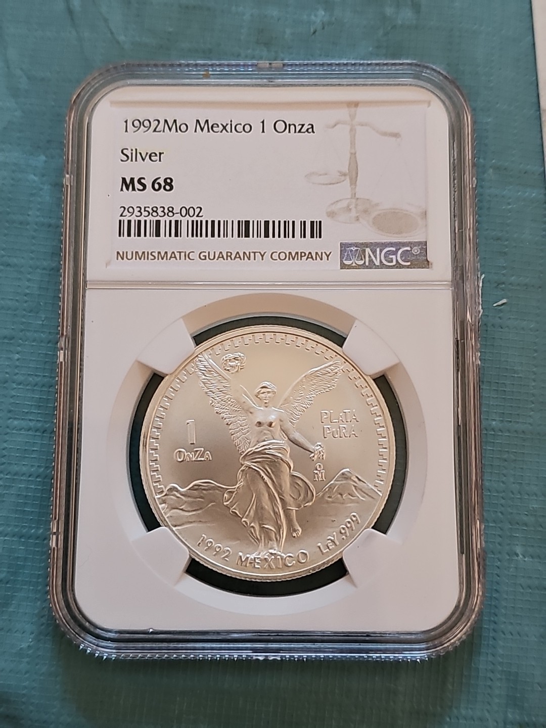 1992 Libertad Ngc Ms68 Mexico Silver .999
