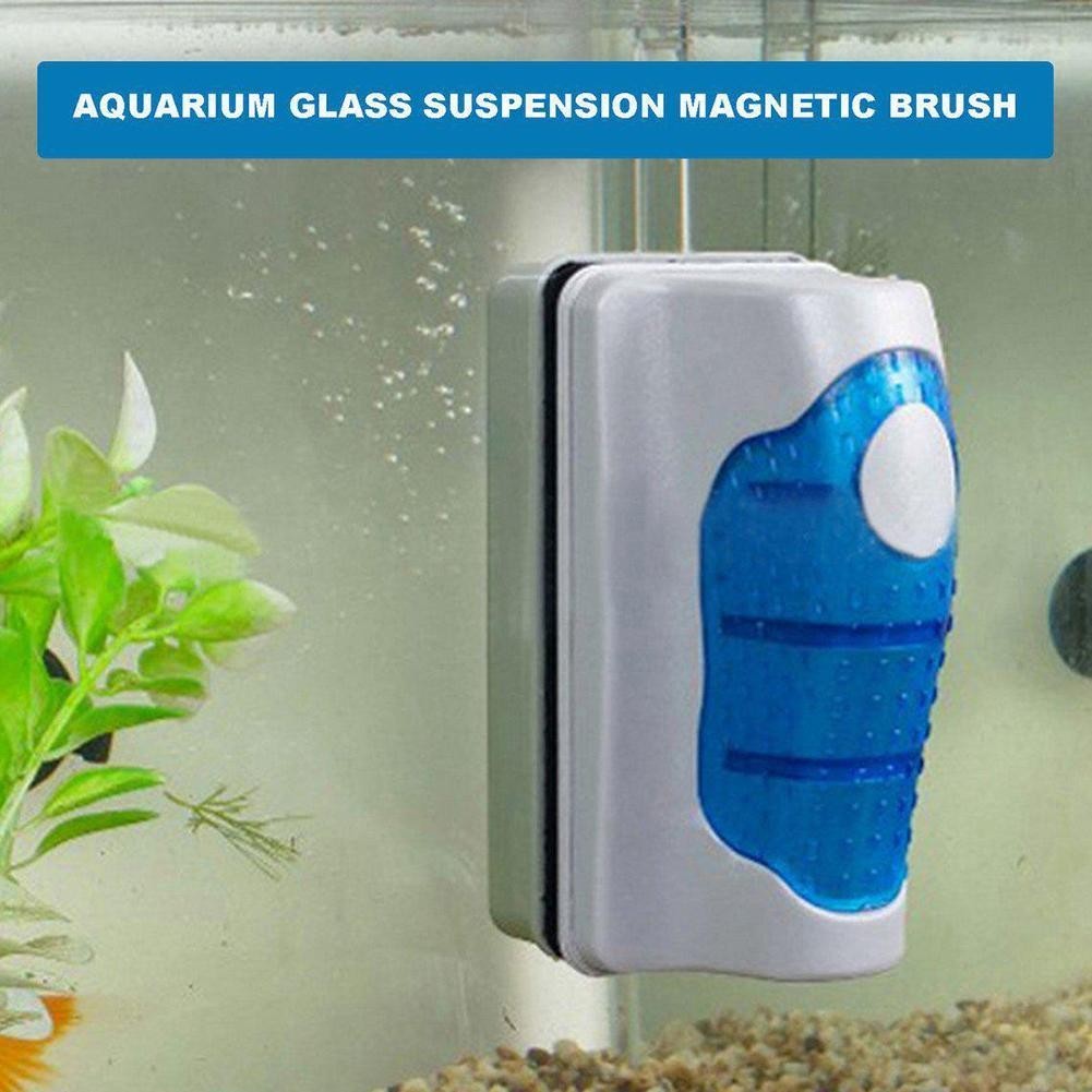 Magnetic Fish Tank Brush Algae Magnet Aquarium Glass Aquatic Cleaner Cleaning