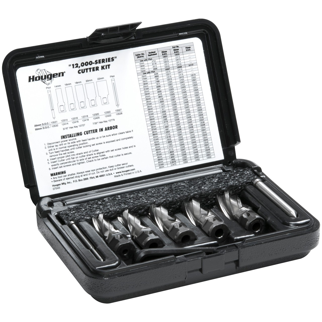 Hougen 12003 "12,000-Series" Annular Cutter Kit - 25MM Depth