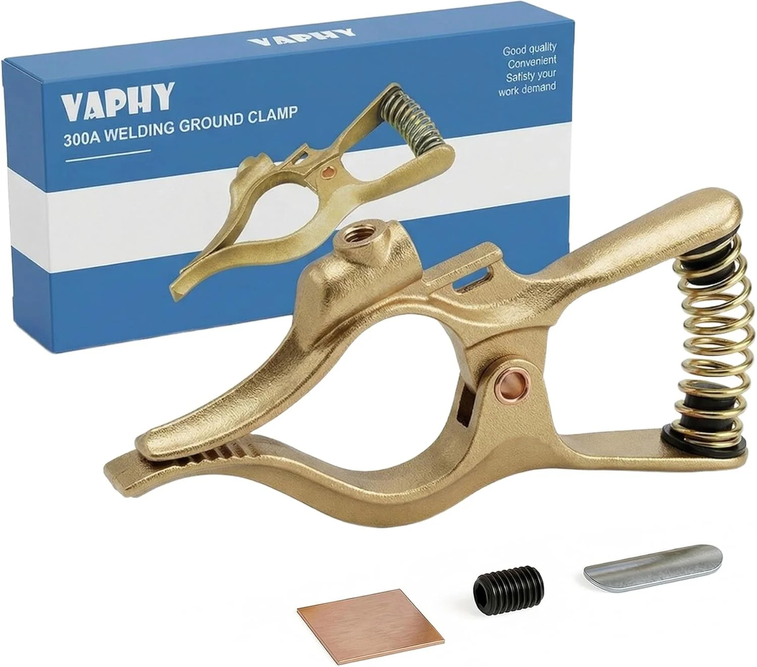 300-Amp T-Style Welding Ground Clamp Brass