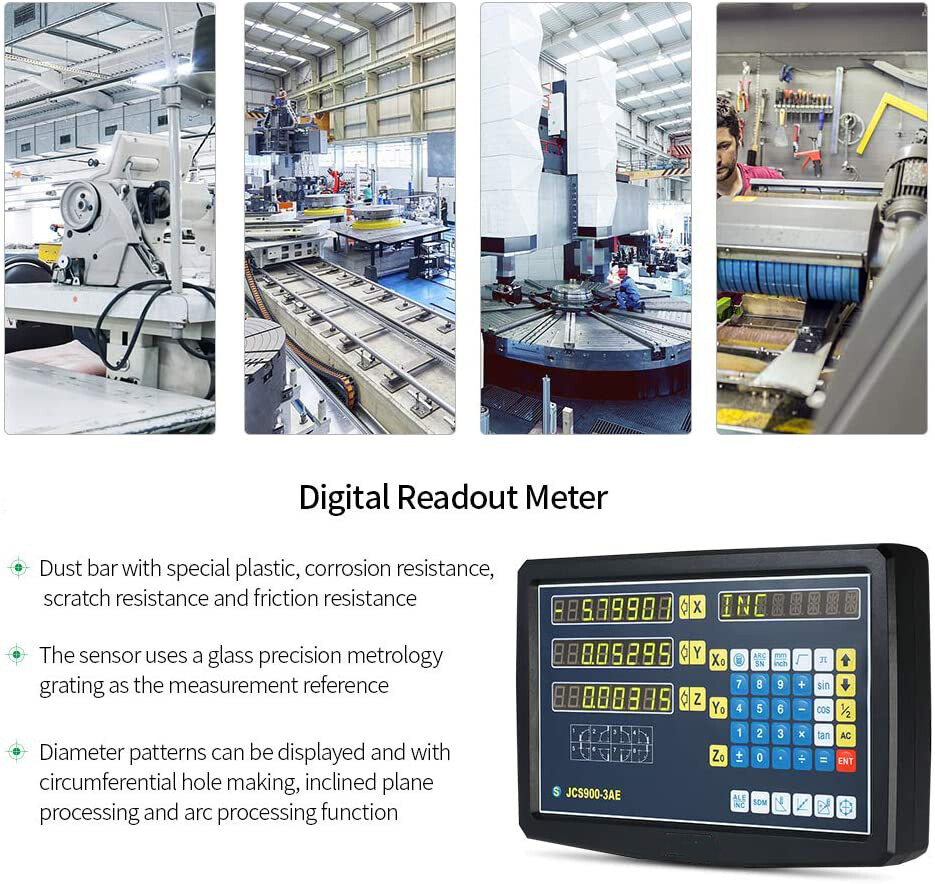 2 Axis Digital Readout+ Scale Kit For Milling Lathe Machine + Precision Linear