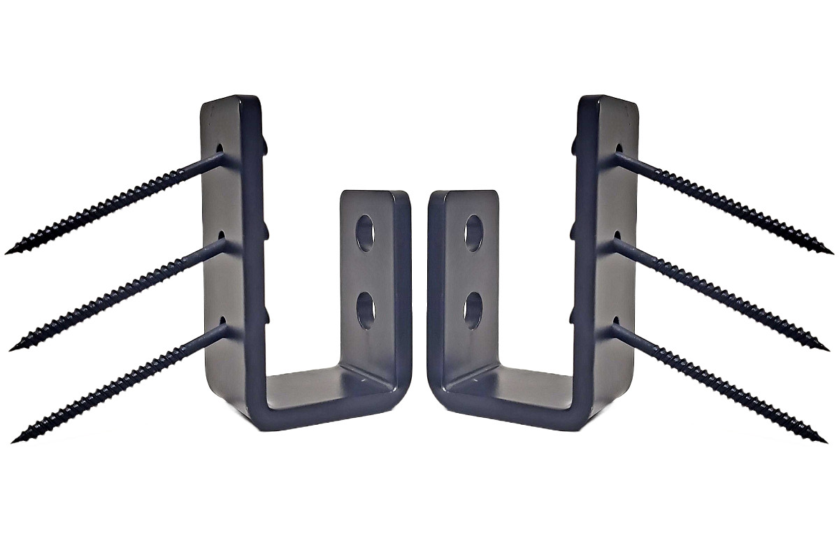Armor Bracket Construction Grade Carbon Steel for Door Stop Security (Set of 2)