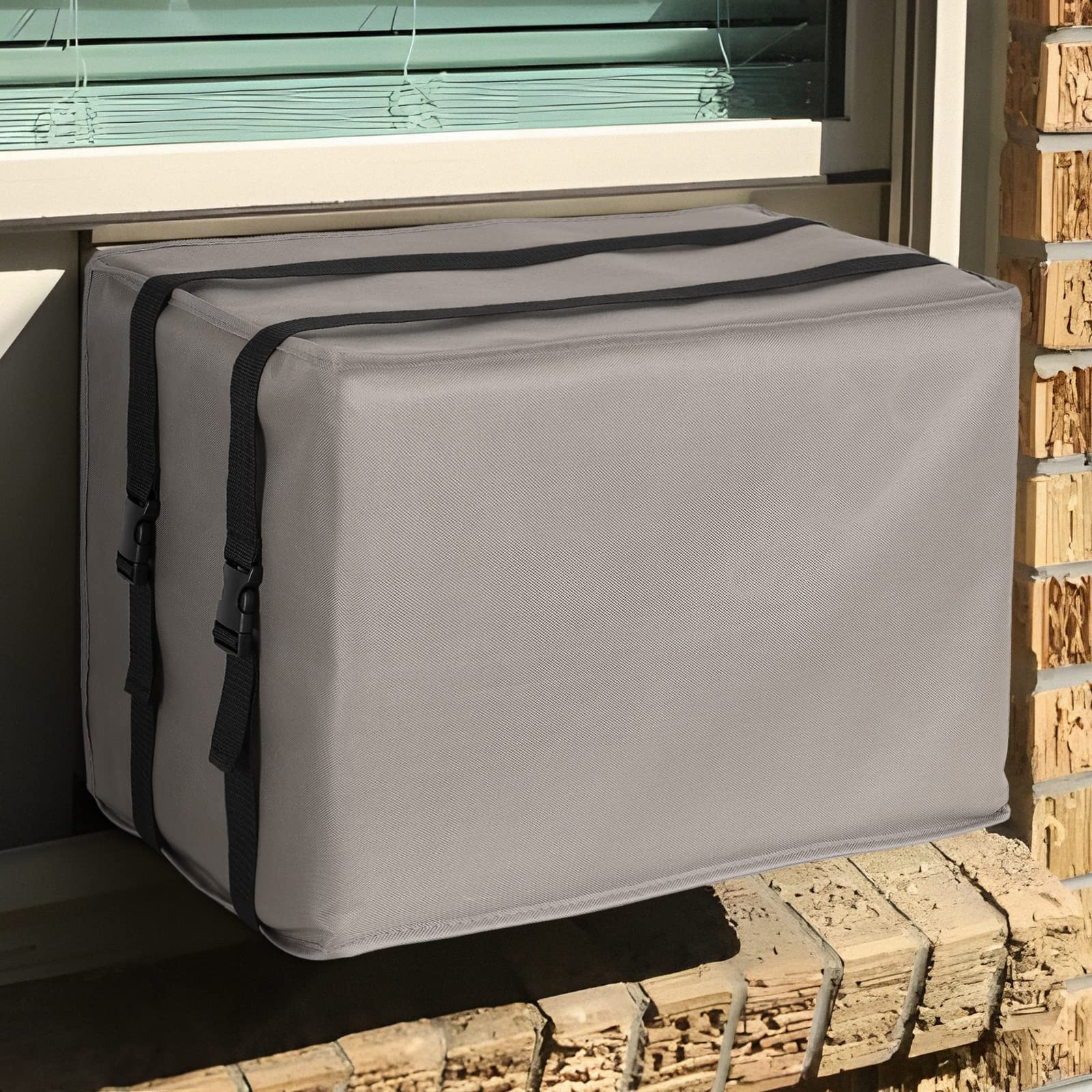 Window AC Cover Waterproof, Heavy Duty, 21.5x16x15 in, Grey | UV resistant, t...