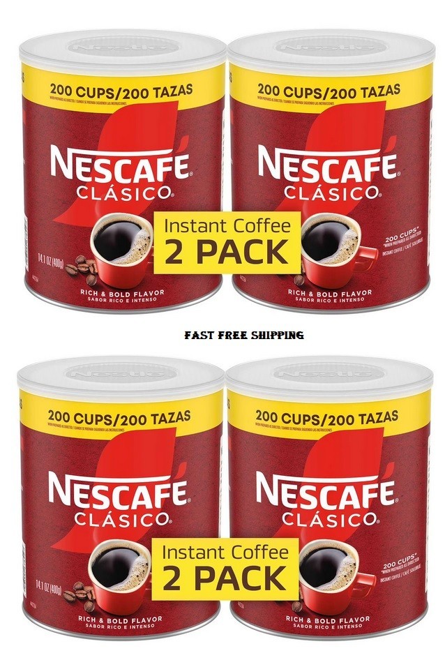 Nescafé Clasico Dark Roast Instant Coffee, 14.1 oz., 4 pk. Free Shipping