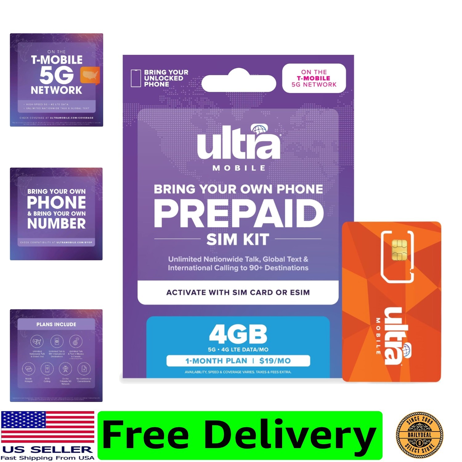 19/mo. Prepaid Phone Plan with Unlimited Talk, Text and 4GB of 5G • 4G LTE Da...