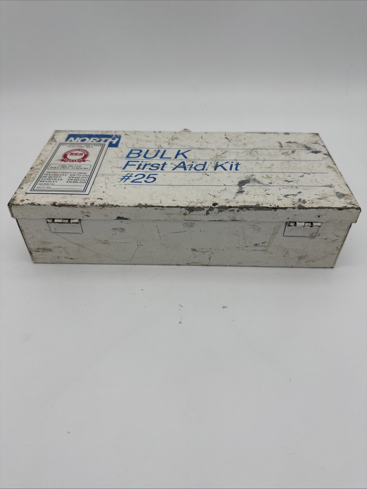 Vintage - North First Aid Kit - Metal Storage with Contents and 1st Aid Guide